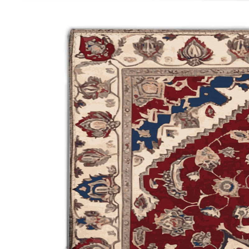 Tapis d'intérieur et d'extérieur rouge Persian, Rectangulaire 2 pi x 3 pi