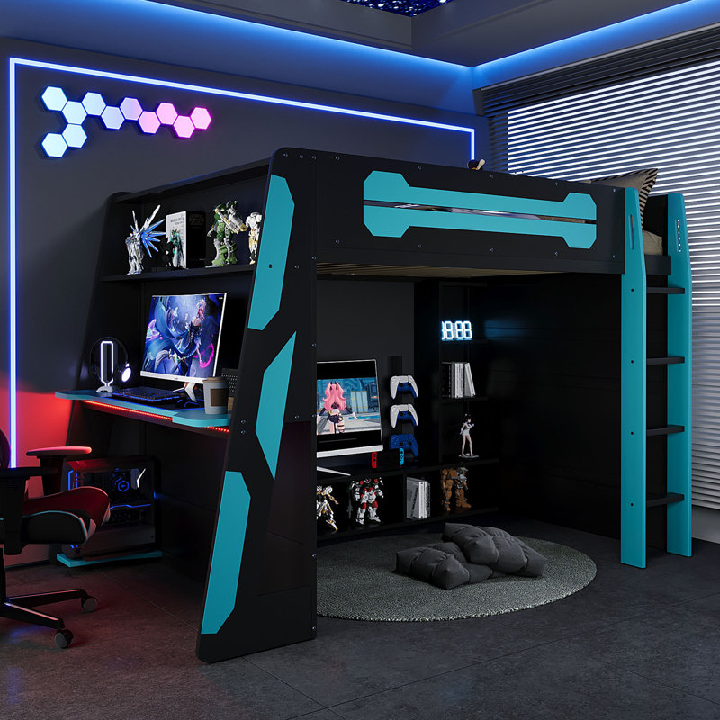 Lit pour chambre à coucher, Bleu