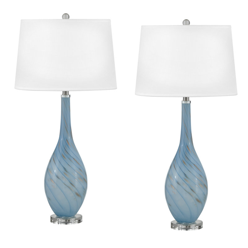 Brescia Ceramic Table Lamp, Light Blue