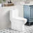 Floor Mounted Toilet, 1.1/1.6 , Elongated Comfort Height Ceramic, White, Soft Close Seat, & Approved One Height,