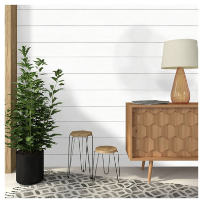 5.03" x 35.5" Peel and Stick Shiplap Wall Paneling (10-pack)