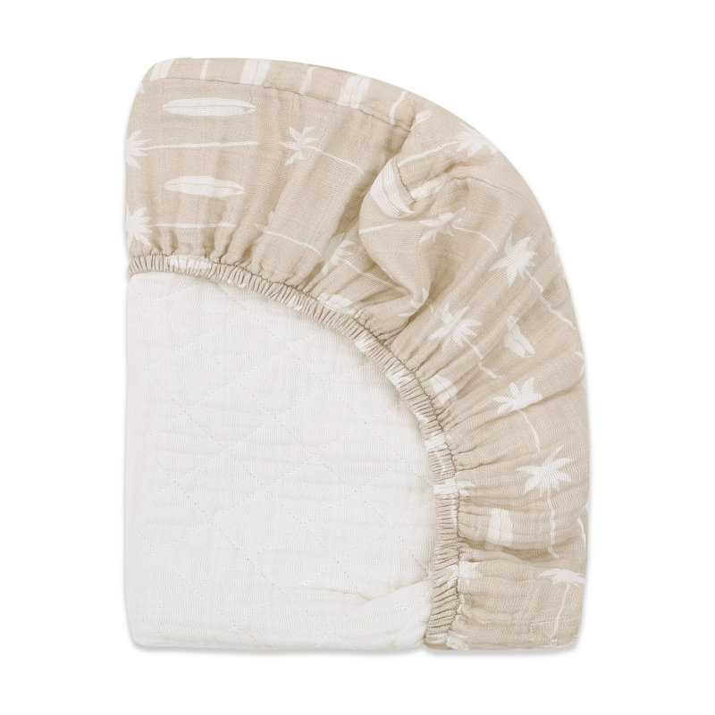 Beach Bum Quilted Muslin Changing Pad Cover