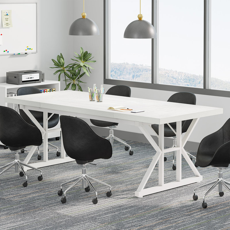 180.3cm Rectangle Conference Table, White, White