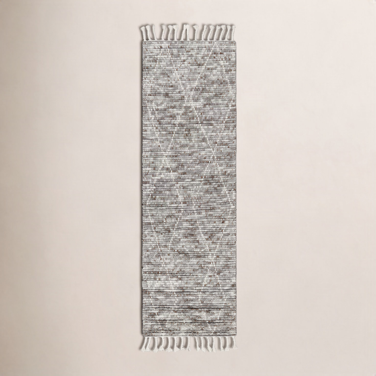 Talon Handmade Wool Gray Rug, Runner 2'6" x 8'