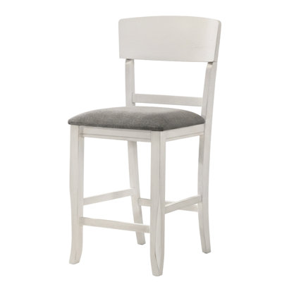 Sitwell White/gray Fabric Curved Back Counter Height Chair Set Of 2