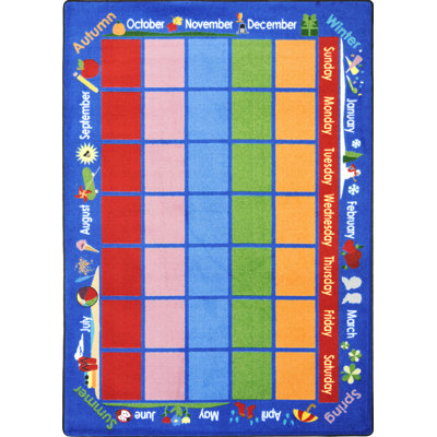 Educational Celebrations Calendar Area Rug