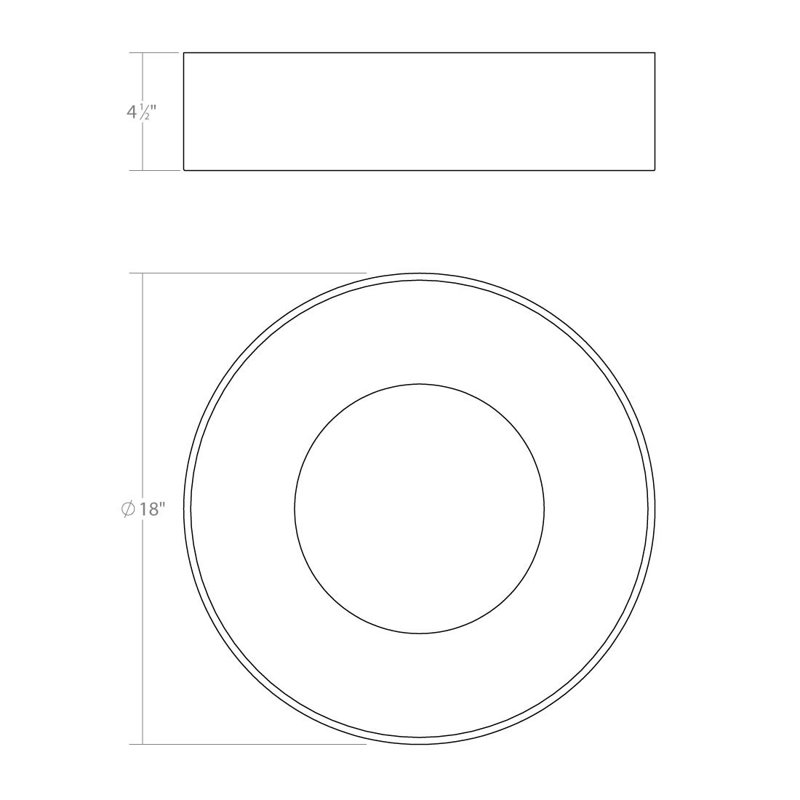 Ilios Acrylic LED Flush Mount, Dove Gray, 4.5" H x 14" W x 14" D