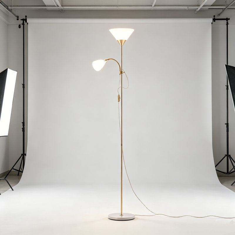 175cm Polished Torchiere Floor Lamp