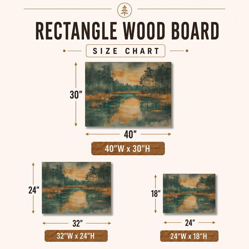 Everglades in Wild Light - Décoration murale paysage en bois, H 24 po x l 32 po, Rectangle