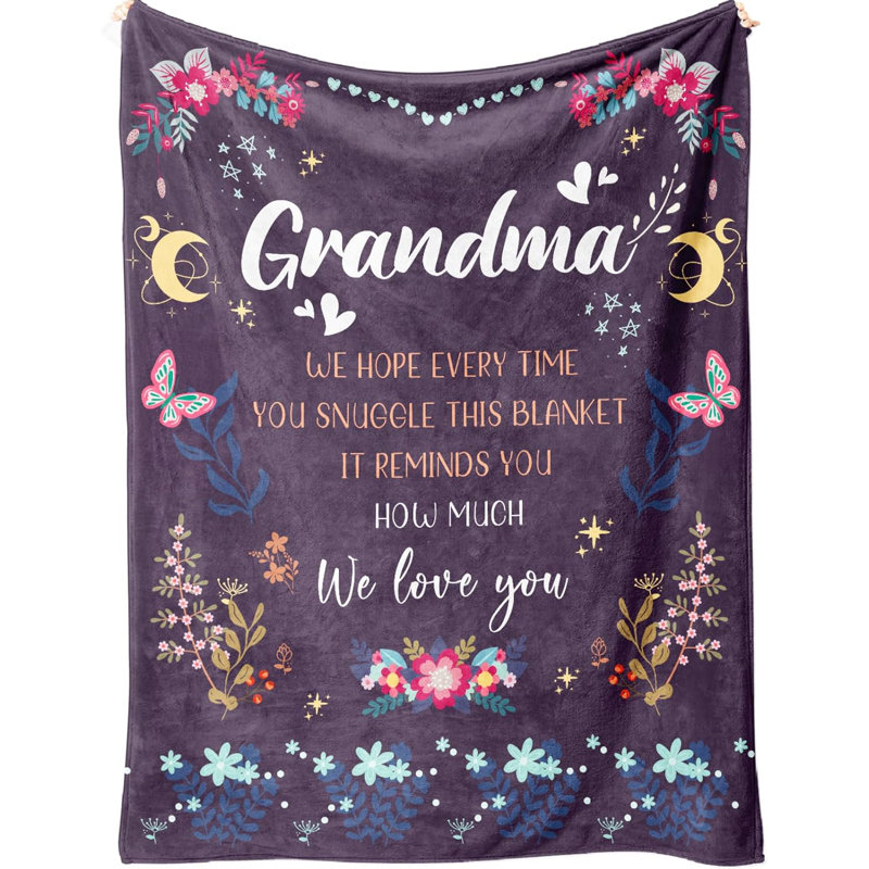 Couverture pour grand-mère - Anniversaire pour grand-mère, 60" L x 50" W