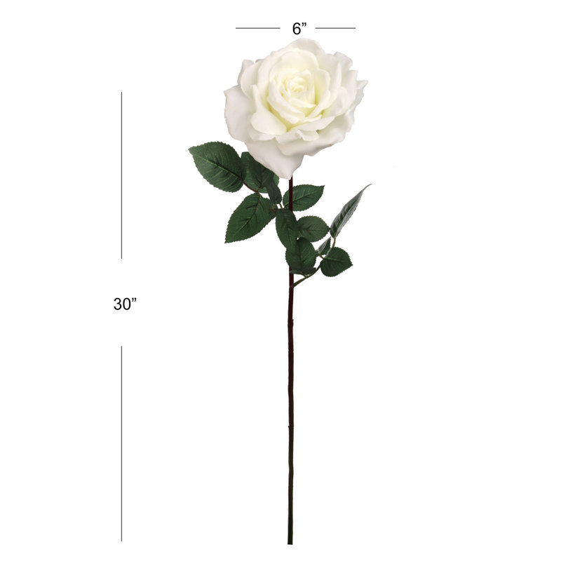 Ensemble de roses artificielles, Blanc, 12