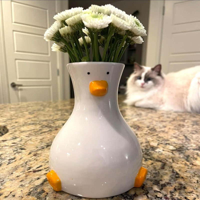 Handmade Ceramic Duck Vase