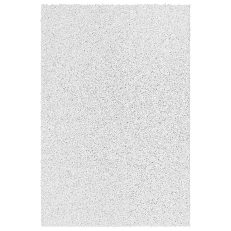 Tapis blanc uni en polypropylène Nobuyo, Rectangle 6 pi x 9 pi