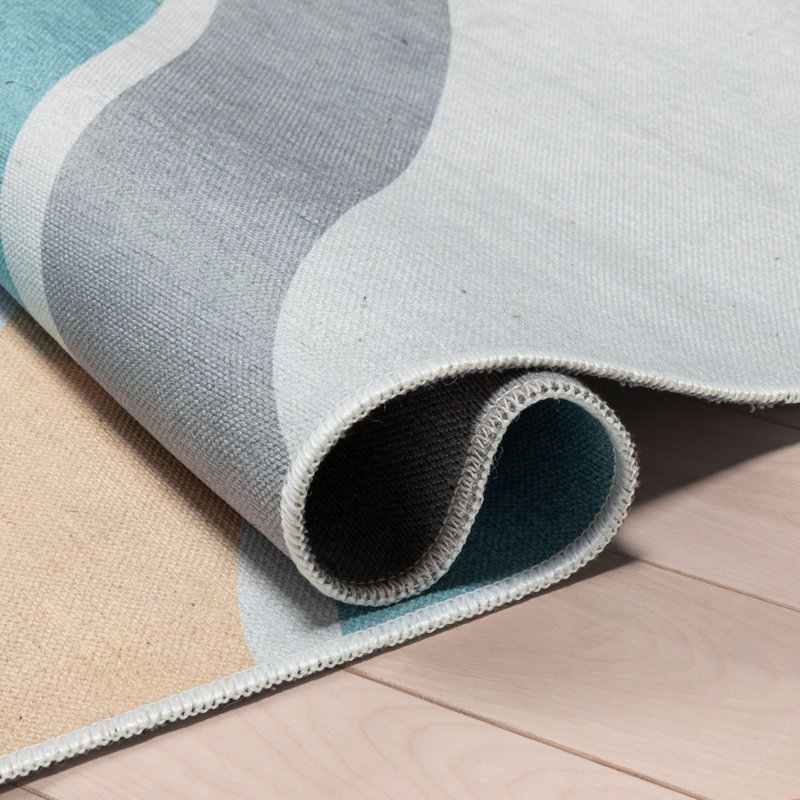 Tapis arc-en-ciel moderne Asusena, Rectangle 6 pi x 9 pi, Multi-couleur