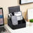 4 Compartment PU Leather Desk Organizer Multi-functional Remote Control Holder Nightstand Storage Caddy