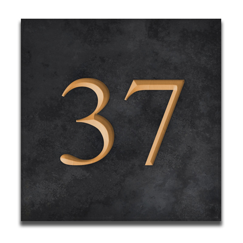Velia 17.78cm H Stone House Number, Gold, 37