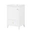 Meuble-lavabo de 20 po de couleur blanche, lavabo en céramique, porte à fermeture en douceur, support de rangement, tiroir, planche, finition peinte, style moderne, lavabo encastré encastré simple de 20 po avec forme rectangulaire,