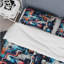 Ensemble de housse de couette en microfibre bleu et orange-144653651