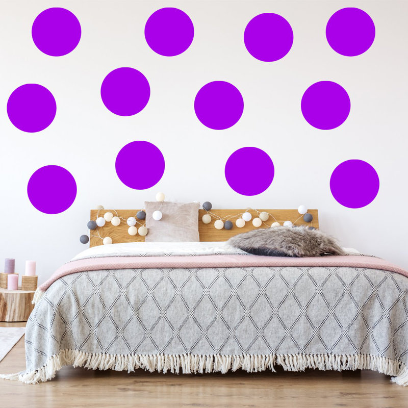 Adhésif décoratif cercles à pois Dimas, Mauve