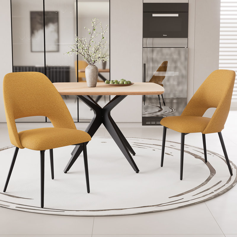 Ensemble de table de salle à manger en bois 45,3 po, table de cuisine moderne pour 2 à 4 personnes, pieds en acier, ensemble de salle à manger avec chaises, gain de place