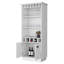 Bar blanc avec solutions de rangement polyvalentes - 3 tablettes, 5 bouteilles, un support à verres offrant un espace pratique élégant-714657163