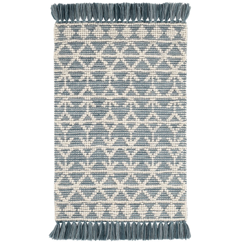 Pembrook Blue Handwoven Wool Rug, Runner 2'6" x 8'