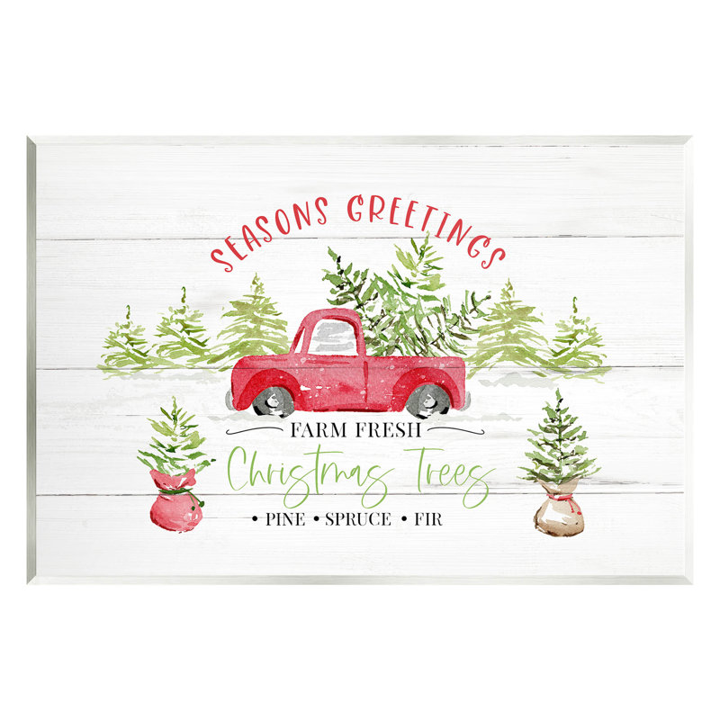 Farm Fresh Christmas Trees at-133, H 13 po x l 19 po x P 0,5 po, Bois