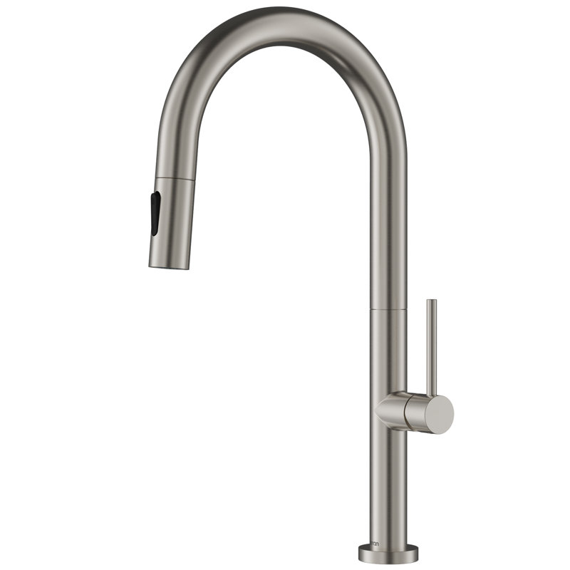 Karran Slim Pull-Down Kitchen Faucet, 25mm Thin Body, Modern Design, Dual Spray in Spot-Free Stainless Steel, Stainless Steel