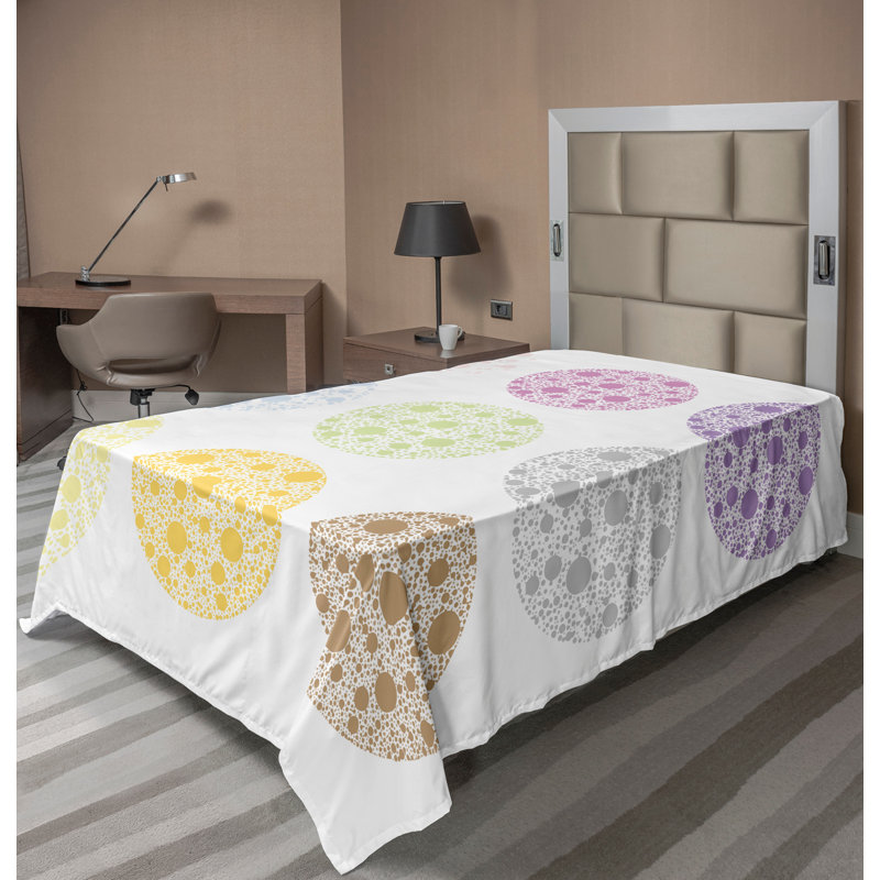 Ambesonne Top Flat Sheet Royal, Twin XL Flat Sheet, Multicolor Polka Dots 11