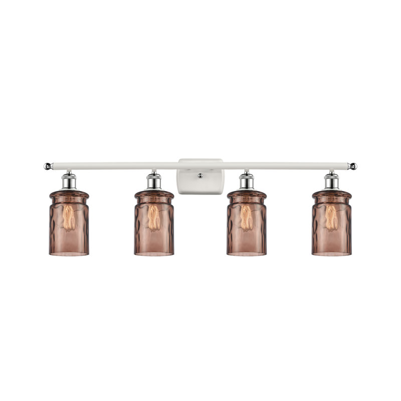 Éclairage de salle de bain à intensité variable 4 lumières Binkley, Verre limpide, Ampoule DEL rétro de 3,5 watts