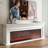White Solid Wood TV Cabinet Fireplace-118326090