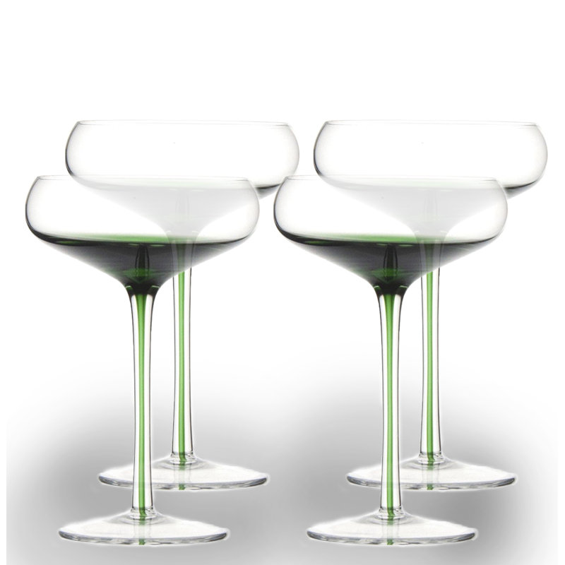 Gem Cocktail Coupe 5 oz, Green/Clear