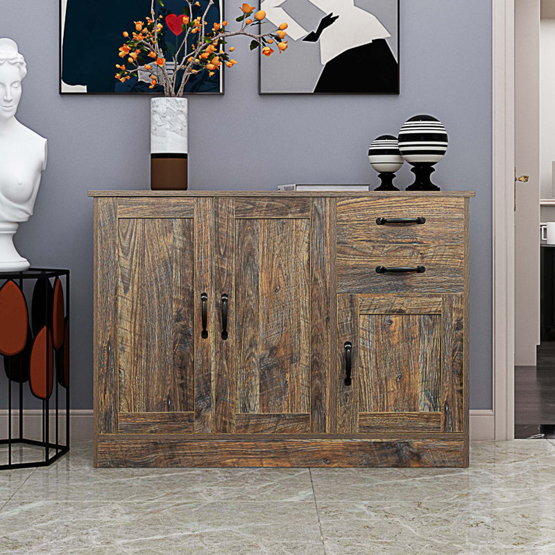 Modern Wood Buffet Sideboard with 2 doors&1 Storage and 2drawers -Entryway Serving Storage Cabinet Doors-Dining Room Console, 43.3 Inch