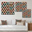 «Black Triangles on Vintage Blue and Orange I», reproduction d'art sur toile-67407415-67407414