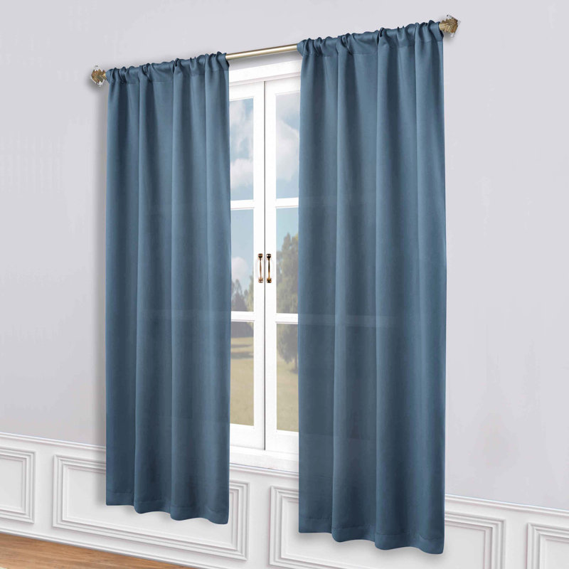 Paire de rideaux obscurcissant avec passe-tringle Moriah Millendon, L 36 po x L 72 po, Denim Blue
