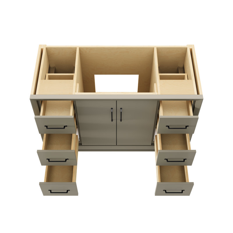Alexandra Single Extra Wide Bath Vanity, French Olive, 48", Matte Black