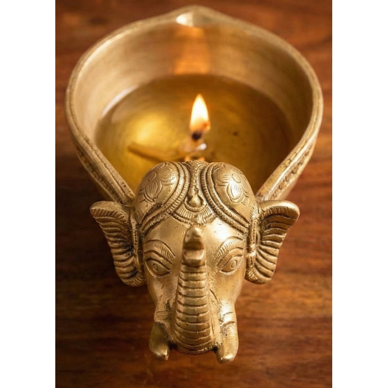 Metal Lamp Base Lamp, Natural Brass