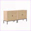 Console, 2 pièces avec portes en rotin | Moderne classique | Pieds en bois aggloméré | H 31,5 po