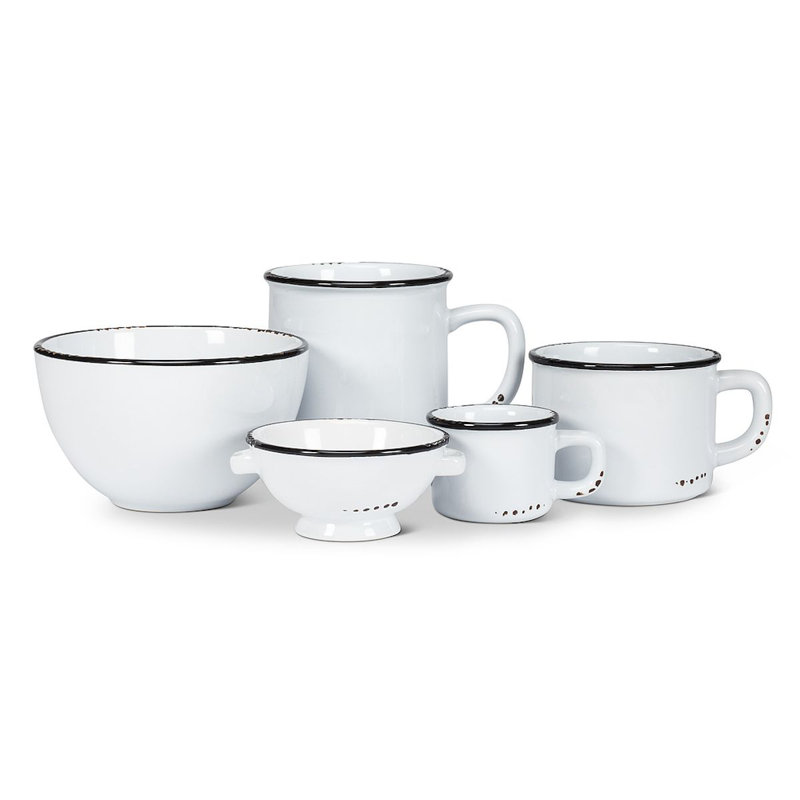 Tasse à cappuccino émaillée Naniouni, Blanc