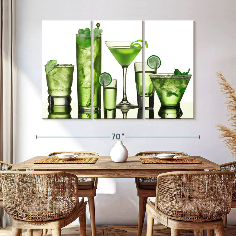 'Green Lime Cocktails, 24" H x 38" W