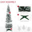 Arbre de Noël artificiel enneigé 9 pi avec des branches de pin réalistes, pommes de pin, baies rouges, ouverture automatique-210049976