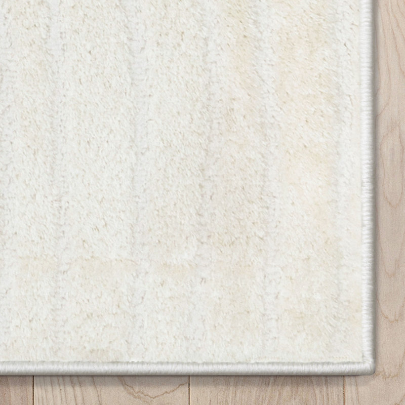  Tapis à poil long ivoire Feliz Boho, Tapis de couloir 2 pi x 7 pi 3 po