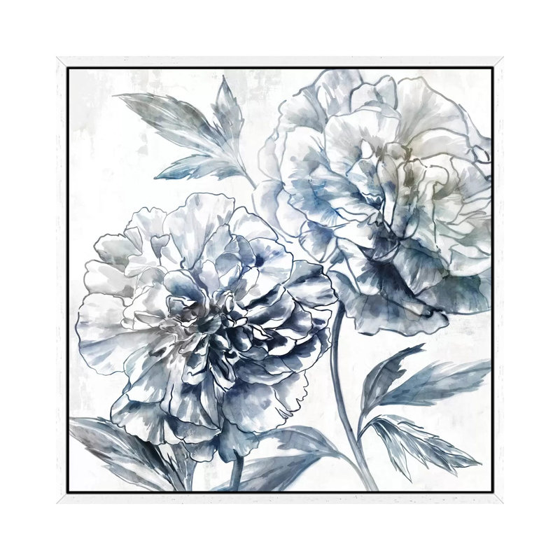 Japanese Peony I by Isabelle Z - Painting on Canvas, 66.04 cm H x 66.04 cm W, White Framed