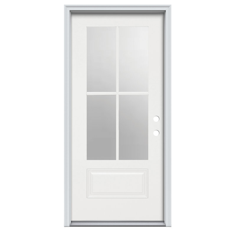 Porte pré-suspendue en fibre de verre apprêtée à la main 3/4 Lite Direct Glaze, L 37,5 po x H 81,75 po x P 4,56 po, 4.56