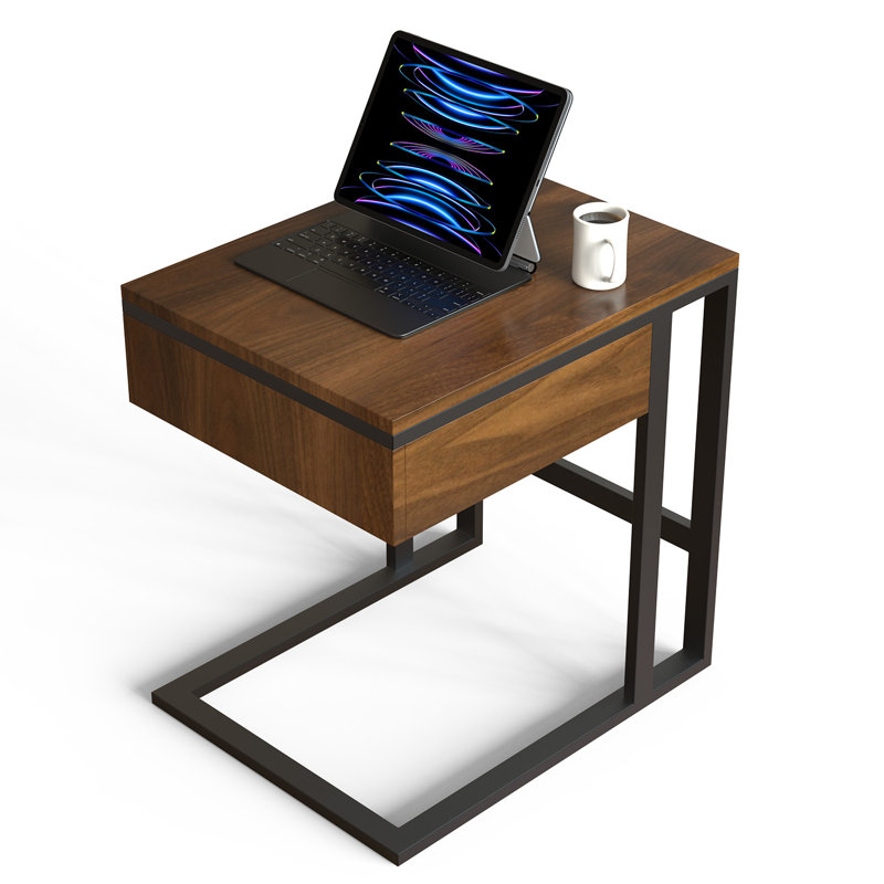 Table de bout avec rangement caché Wyonnia