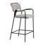 Ensemble de 2 tabourets de comptoir rembourrés avec accoudoirs de cuisine moderne avec structure en acier durable-1404617134