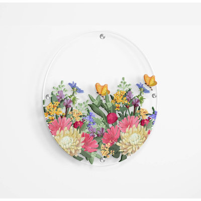 Handmade Traditional Plants & Flowers Wall Decor on Acrylic