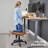 Height Adjustable Rolling Foot Stool, PU Leather Ottoman with Wheels, Rolling Ottoman Stool with Casters, Mobile Vanity Stool for Office Desk, Makeup Room, Salon, Living Room-1507922240