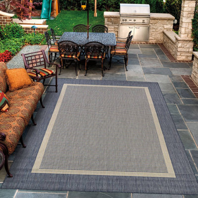 Tapis bleu intérieur / extérieur Palo