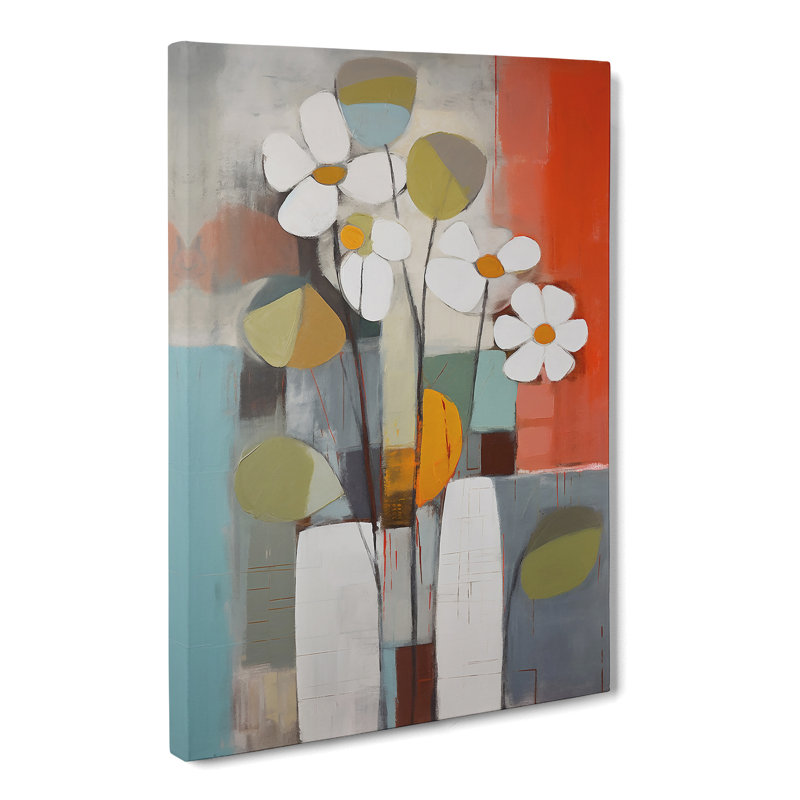 Modern Flowers Mid Century Vol.3 - Wrapped Canvas, 50cm H x 35cm W x 3cm D